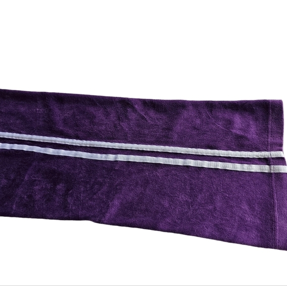 Emporio Armani purpul velure track pents elastic waistband white stripes logo M - Picture 5 of 8